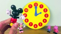 Learn the Time Clock with PEPPA PIG George Mickey Mouse and Minnie - Aprende La Hora en Inglés Reloj