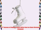7.5 Seasons of Elegance Silver Glitter Gem Ice Skate Christmas Ornament