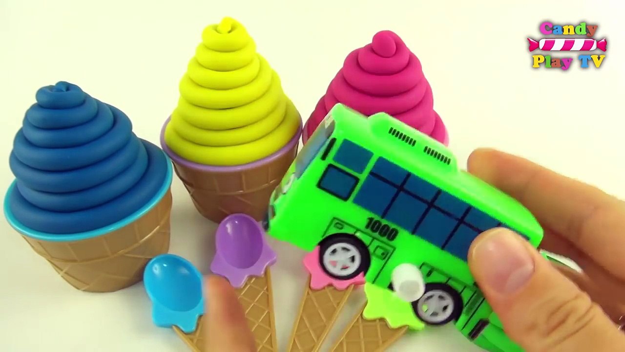 Learn Colours with Play Doh Cupcakes Surprise Toy Tayo | Learn Colors with Tayo and Friends
