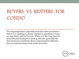 Buyers Vs Renters for Condo