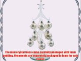NEW Hand Blown Glass Christmas Tree with Silver Glitter Removable Ornaments