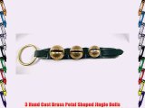 Premium Green Leather Horse Sleigh Bell Door Knocker 3 Brass Bells