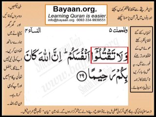 Quran in urdu Surah AL Nissa 004 Ayat 029B Learn Quran translation in Urdu Easy Quran Learning