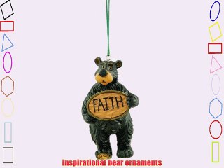 Inspirational Bear with Sign Collectible Ornaments Set of 6 (Assortment)