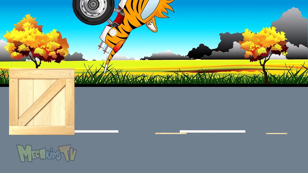 Cat Truck Vs Police Truck - Monster Trucks For Kids - Mega Kids Tv