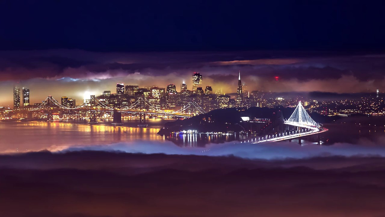 San Francisco et Bay Bridge, Californie, États-Unis