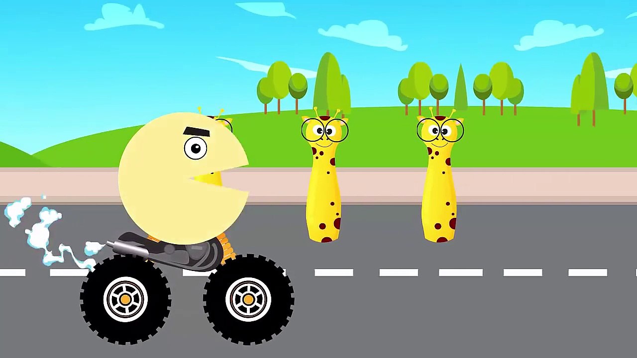 Learn Colors Pacman For Kids And Toddlers - Bowling Game - Funny Videos For Kids to Learn Colours