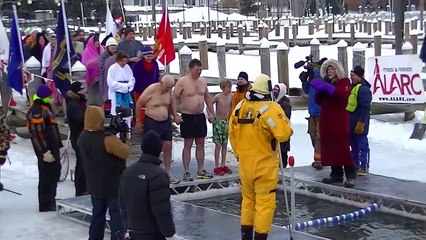 Jump into Lake - 14 BELOW ZERO new ALARC Ice Dive Excelsior , MN January 01, new