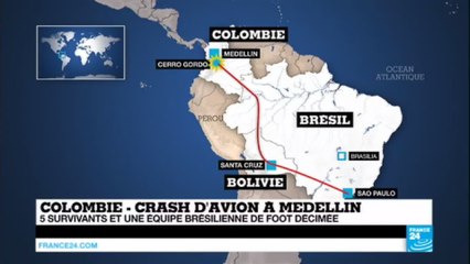 76 morts, 5 rescapés dans le crash d'un avion à Medellin en Colombie - L'équipe de foot de Chapecoense décimée