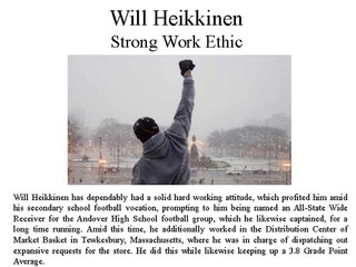 Will Heikkinen  - Strong Work Ethic