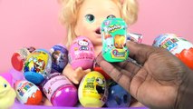 Baby Doll Bath time 20 SURPRISE EGG Babie Kinder Shopkins Inside Out Disney Frozen Cars2 Super Mario