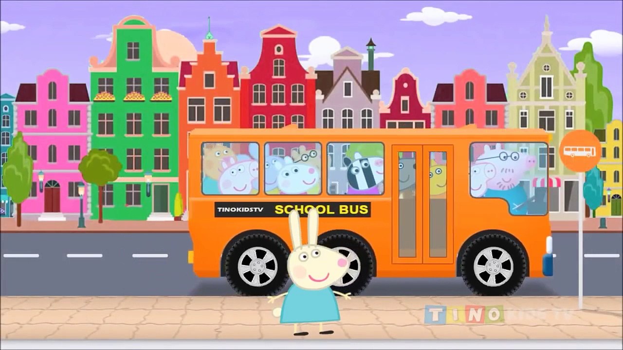 Peppa Pig School Bus Colors for Kids Kids Learning Videos#TinokidsTV