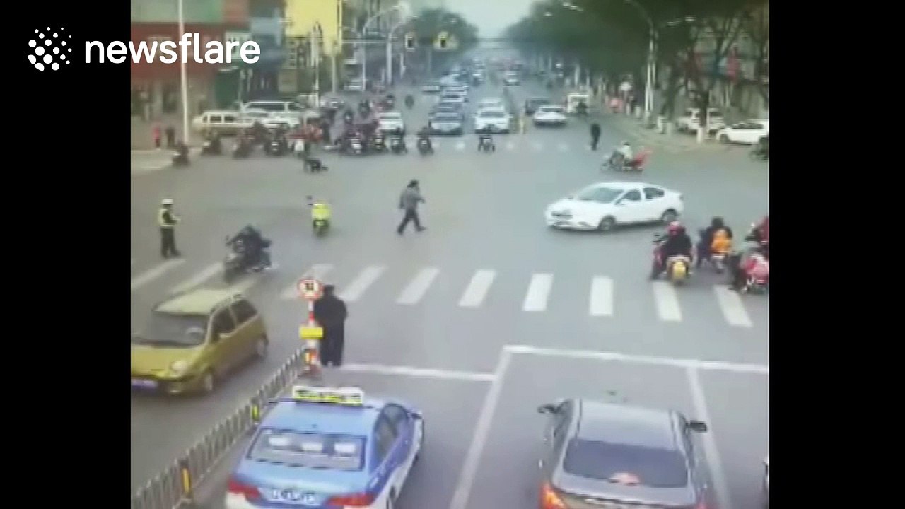 Out-of-control motor scooter hits elderly man, causing severe injuries