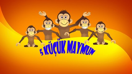 5 Küçük Maymun Zıplıyor Yatakta | Saymayı öğreniyorum