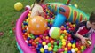 GIANT SURPRISE EGGS HUNT IN A KIDDIE POOL Big Egg Opening Golden Surprise Egg Balls Frozen Cars Toys