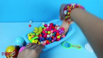 Baby Doll Bath Time in PLAY DOH Dippin Dots Color Balls With FROZEN Hello Kitty Surprise Toys