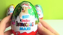 4 x Big Kinder MAXI Surprise Eggs Santa Claus Christmas Edition The Peanuts my Little Pony unboxing