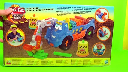 (TOYS) PLAY DOH Diggin Rigs BUZZSAW log cutter - Pâte à modeler jouet Camion de chantier PlayDoh