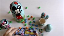 Мультик. Микки Маус превращается в матрешку. Mickey Mouse and Minnie Mouse Stacking Doll Hand made.