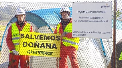 Greenpeace intenta paralizar las obras de Gas Natural en Doñana