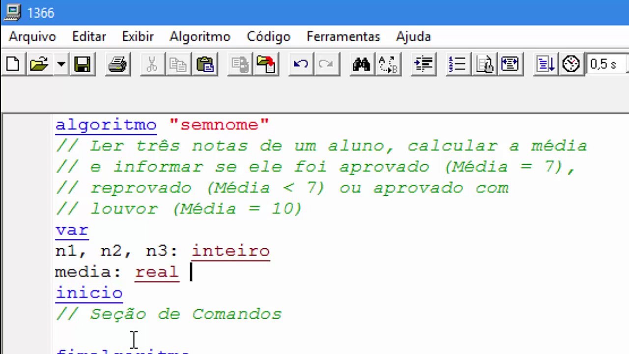 ALGORITMO - CALCULE MEDIA E DECLARE MEDIA [EXERCÍCIO]