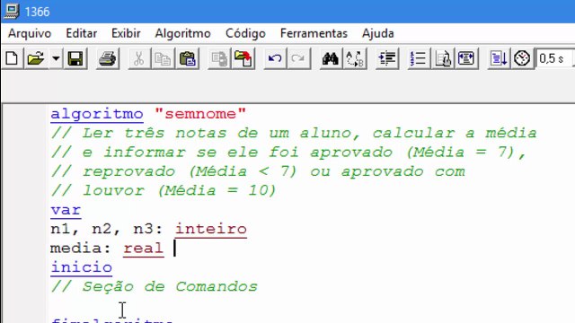 ALGORITMO - CALCULE MEDIA E DECLARE MEDIA [EXERCÍCIO]
