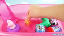 Nick Jr Peppa Pig Bath Paint Disney Frozen Learn Colors in Tub with Toy Surpises Bubbles George