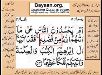 Quran in urdu Surah AL Nissa 004 Ayat 054 Learn Quran translation in Urdu Easy Quran Learning