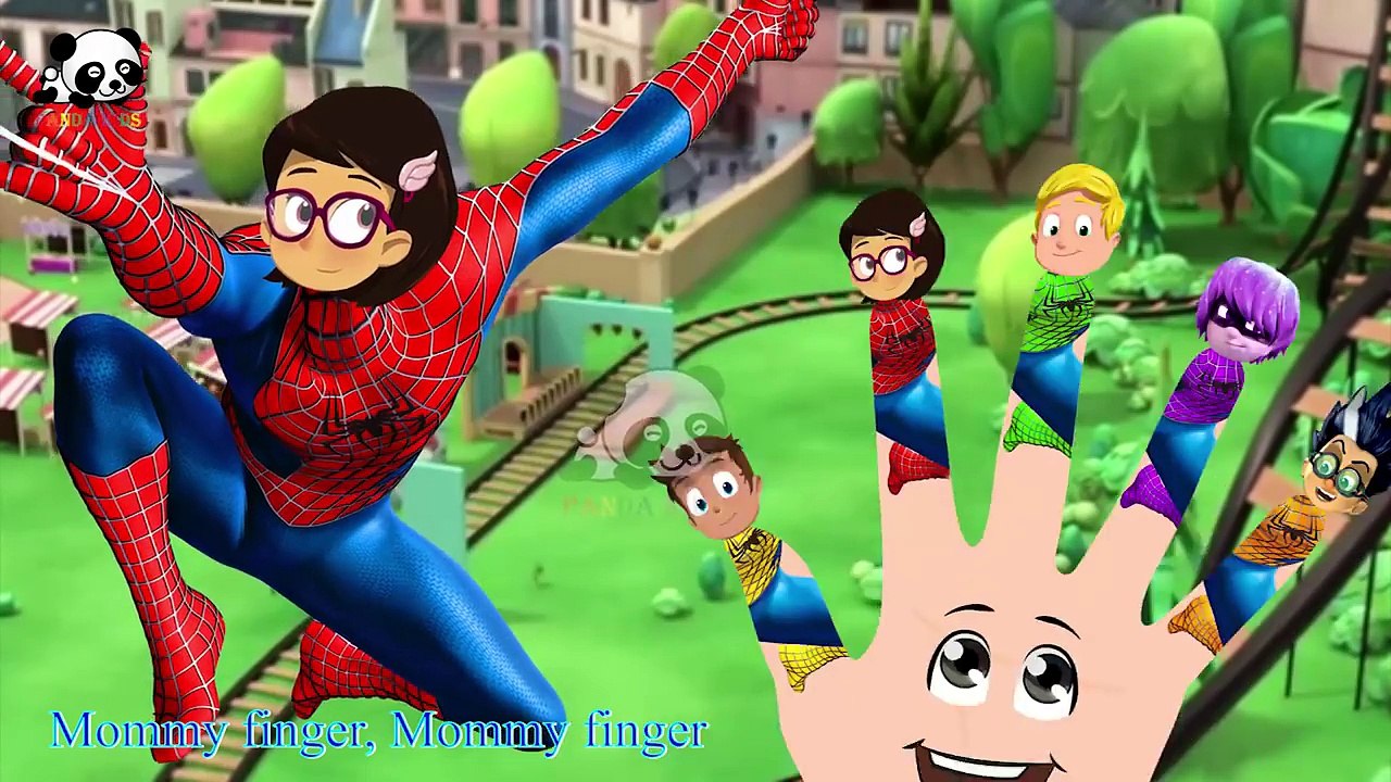 #PJ Masks #Spiderman #Finger Family Songs #Nursery Rhymes Lyric & More Panda Kids