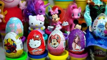 Kinder Surprise Eggs Frozen Spiderman Peppa Pig Play Doh Barbie Eggs Mickey Mouse