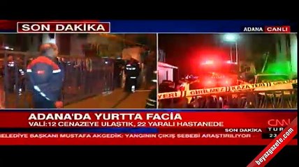 Adana'da kız öğrenci yurdunda yangın! MHP'li vekil Mevlüt Karakaya canlı yayına bağlandı