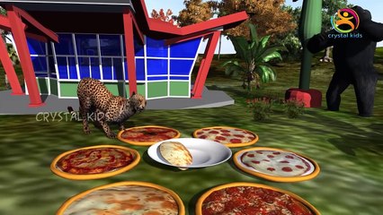 3d Finger Family Nursery kids rhymes | Lion Bear Cheetah Tiger Crocodile Eating Food