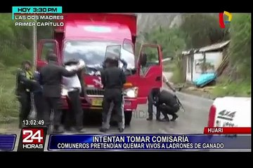 EXCLUSIVO: comuneros intentan tomar comisaría para quemar vivos a abigeos en Huari