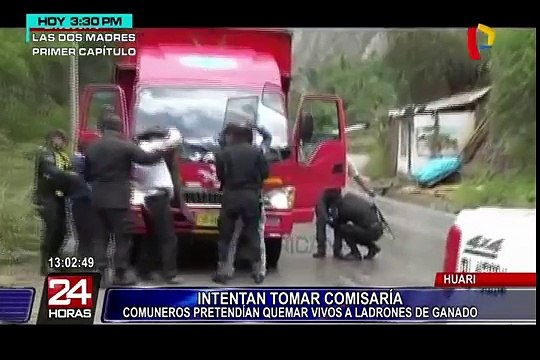 EXCLUSIVO: comuneros intentan tomar comisaría para quemar vivos a abigeos en Huari