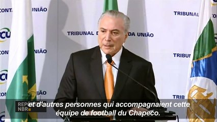 Michel Temer déplore la crash aérien, fait "extrêmement triste"