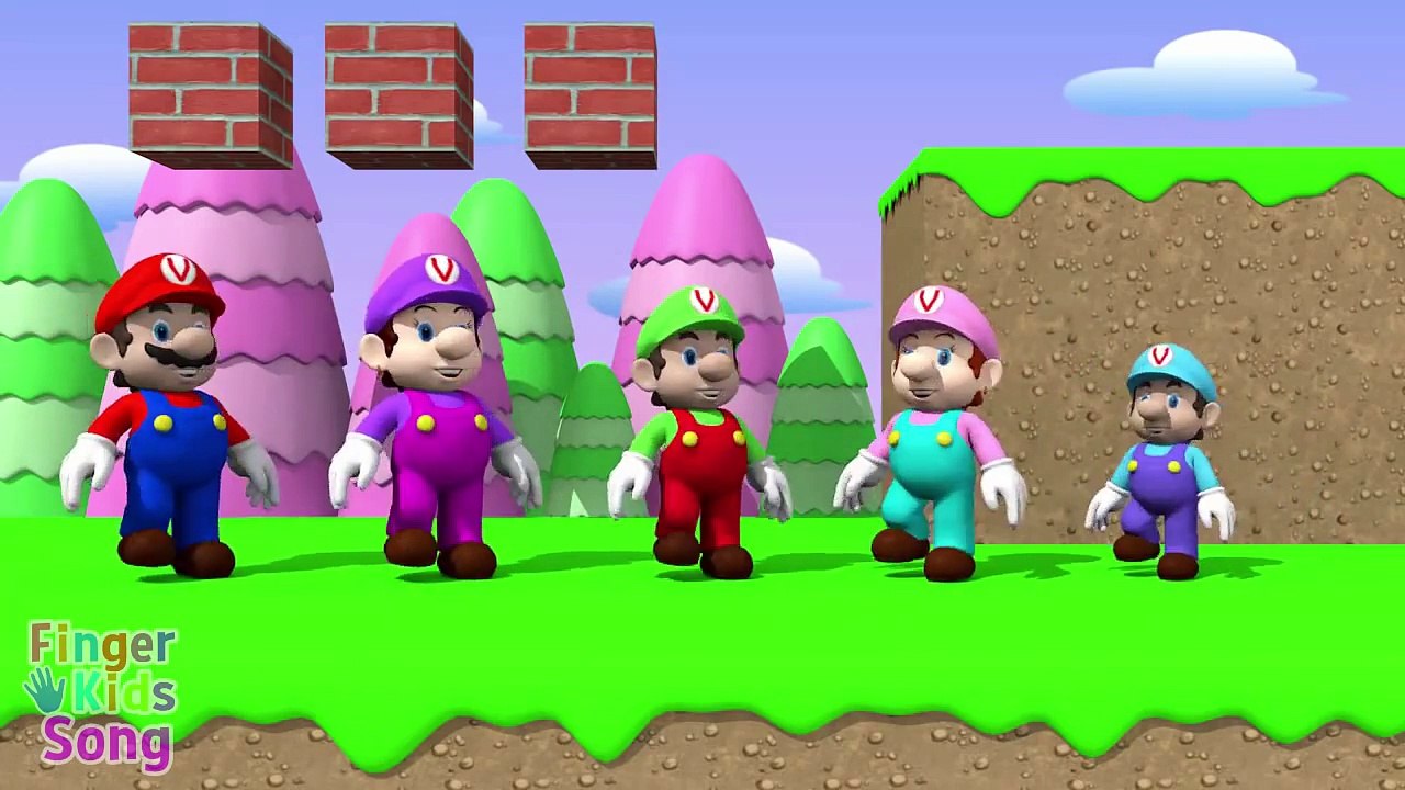3D SUPER MARIO Finger Family Nursery Rhyme | Parody Finger Kids Song