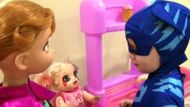 PJ Masks Catboy Babysits Bad Baby Harley Quinn IRL - Spiders Attack | Fizzy Toy Show