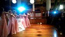 Bride and Bridesmaids surprise dance for the groom