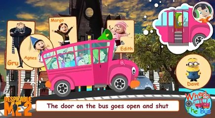Wheels On The Bus Song with Dispecable Me 2 (Nursery Rhymes Song) Cute Animation Song for Kids