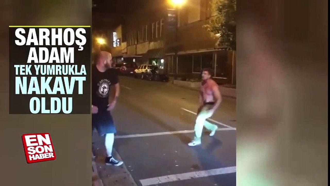Sarhoş adam tek yumrukla nakavt oldu