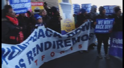 Protestas por mejor salario en aeropuerto O'Hare de Chicago