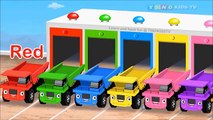 Learn Colors with Dump Trucks for Children & Color Garage Animation Videos for Kids#TinokidsTV