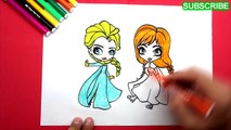 Disney Frozen Elsa And Anna Coloring Pages For Kids - Learn Colors For Kids