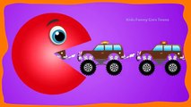Fun Learning Colors Packman with Cars Monster Truck | Colors for Children to Learn with Packman