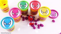 Spiderman Play-Doh Surprise Eggs Tubs Dippin Dots M&Ms Clay Slime Toy Surprises! Learn Colors!