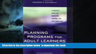 Pre Order Planning Programs for Adult Learners: A Practical Guide for Educators, Trainers, and