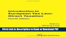 Read Introduction to European Tax Law: Direct Taxation: Fourth edition PDF Free