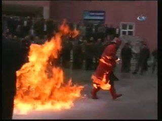 Tatbikatta Kendini Yakan İtfaiye Eri