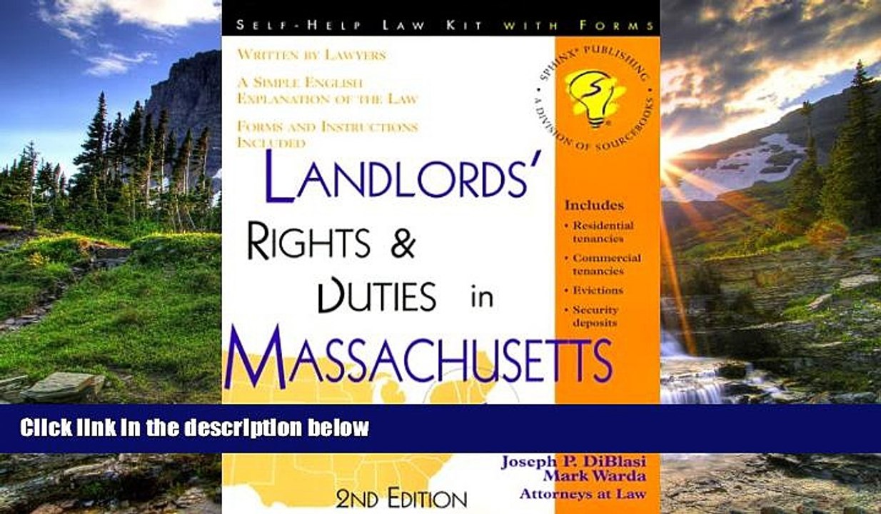 READ THE NEW BOOK Landlords  Rights   Duties in Massachusetts: With Forms (Landlord s Legal Guide