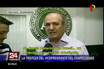 La tristeza del vicepresidente del Chapecoense